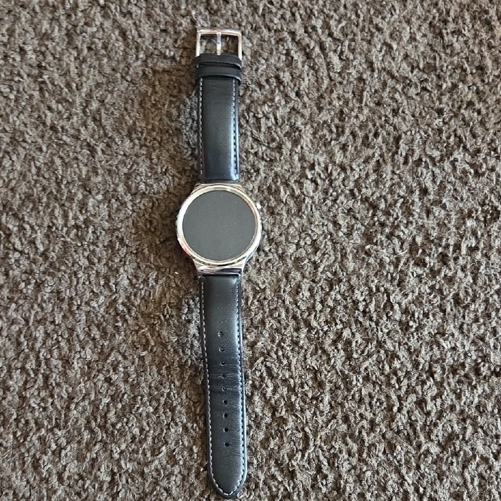 Black Leather Strap Men's Watch